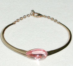 Baccarat Fleurs De Psydelic Pink Crystal Bracelet Silver Pink Gold Verme... - $212.75