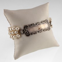 Magnifique Argent Sterling Toree 3-Row Perle Strand Bracelet 7.25 &quot; Long - $169.97 CAD