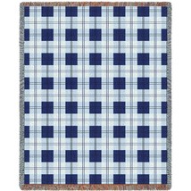 72x54 BLUEBERRY Plaid Tapestry Afghan Throw Blanket - £50.64 GBP