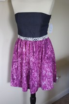 NWT Rachel Roy 8 Denim Daisy Chain Tie Dye Skirt Strapless Corset Dress NEW - £19.67 GBP