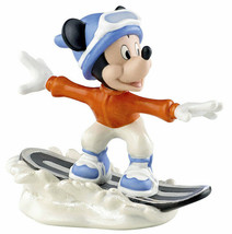 Lenox Disney Mickey&#39;s Snowboarding Adventure Figurine 5&quot;H New - $38.51