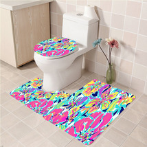 3Pcs/set Besame Mucho Lilly Bathroom Toliet Mat Set Anti Slip Bath Floor... - $33.29+