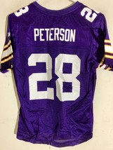 Reebok Women&#39;s NFL Jersey Minnesota Vikings Peterson Purple Purple Collar sz M - £16.81 GBP