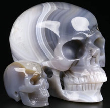 Brazilian Agate Crystal Skull- Reiki- Mineral- Healing-Quartz-Realistic - £11.93 GBP+