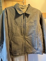 Columbia Work Jacket Mens L Gray Canvas Long Sleeve Full Zip Y2K Western... - £31.13 GBP