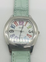Kristine Quartz Watch Womens COLORFUL Face W/Mint Green Band New Battery  - £13.44 GBP