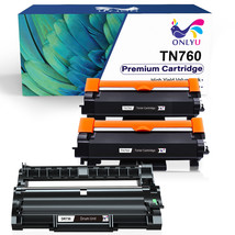 2Pk Tn760 Toner + 1Pk Dr730 Drum Unit For Brother Hl-L2395Dw Hl-L2370Dw Printers - £51.90 GBP
