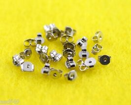 Wholesale a lot Push Back Butterfly EARRING FINDINGS Stopper Silvertone ... - $1.95+