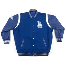 MLB Los Angeles Dodgers Wool &amp; Leather Reversible Jacket Embroidered Logo 6XL - £159.83 GBP