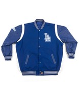 MLB Los Angeles Dodgers Wool &amp; Leather Reversible Jacket Embroidered Log... - £158.48 GBP