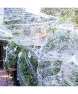 Spider Web Halloween Decorations 1000 sqft Cobweb Decor w/60 Fake Spiders - $15.83