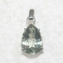925 Sterling Silver Green Amethyst Necklace Handmade Jewelry Gemstone Necklace - $51.21