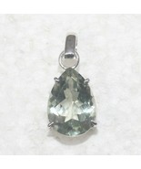 925 Sterling Silver Green Amethyst Necklace Handmade Jewelry Gemstone Necklace - £41.03 GBP