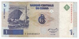 Congo, 1 Franc, 1997, Banque Nationale Du Congo, SN: F3088505F, P85a XF+... - $21.77