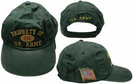 Property Of U.S. Army Green Washed Distressed Style Baseball Hat Cap (Ruf) - £20.39 GBP