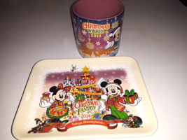 Tokyo Disney SEA 2014 Mickey Minnie Mouse Christmas Fantasy Ceramic Mug  Plate - £29.60 GBP