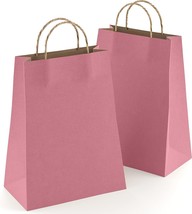 25 Purple Kraft Paper Shopping Bags 8x4.75x10.5 Paper Bags 150 GSM /w Ha... - $20.91