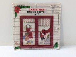 Vtg Christmas Cross Stitch Kit The List #2103 Window Frame Santa Bette Ashley - £11.67 GBP