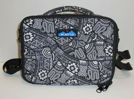 Kavu Lunch Box Bag Sack Insulated Doodle Ribbon Shoulder Strap Black Whi... - $24.74