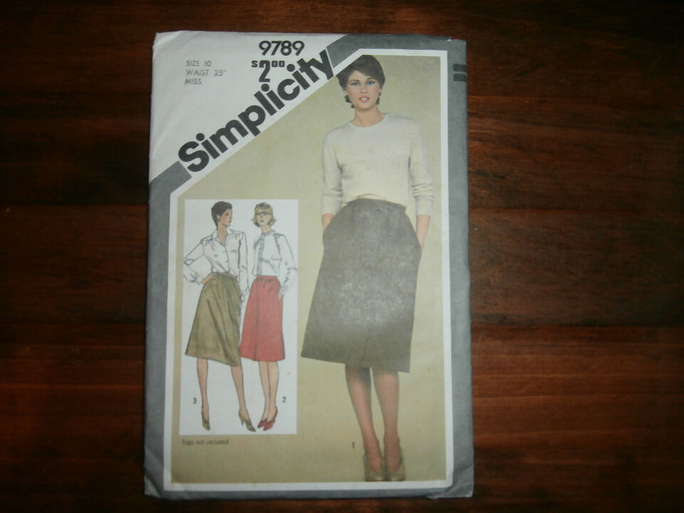 Simplicity 9789 Size 10 Misses' Slim-Fitting Skirts - $12.86