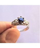 14 k white gold Celtic engagement ring blue sapphire Irish engagement ring - €468,95 EUR+
