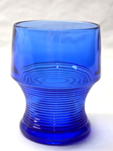 Vintage Hazel-ATLAS 3.75&quot; Tumbler GEORGIAN RIBBED Cobalt Blue - Single G... - $10.54