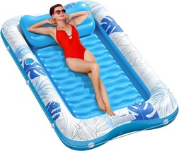 Pool Floats Adult - Inflatable Tanning Pool Water Filled - 70&quot; X 48&quot; 4 I... - £32.85 GBP