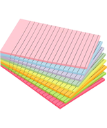 Lined Sticky Notes, 8 Pads, 4X6 Inches Bright Sticky Note Pads with Line... - $11.31