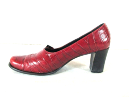Franco Sarto Red Leather Slip On Pumps Heels Shoes Women&#39;s 8 1/2 M (SW8) - £19.18 GBP