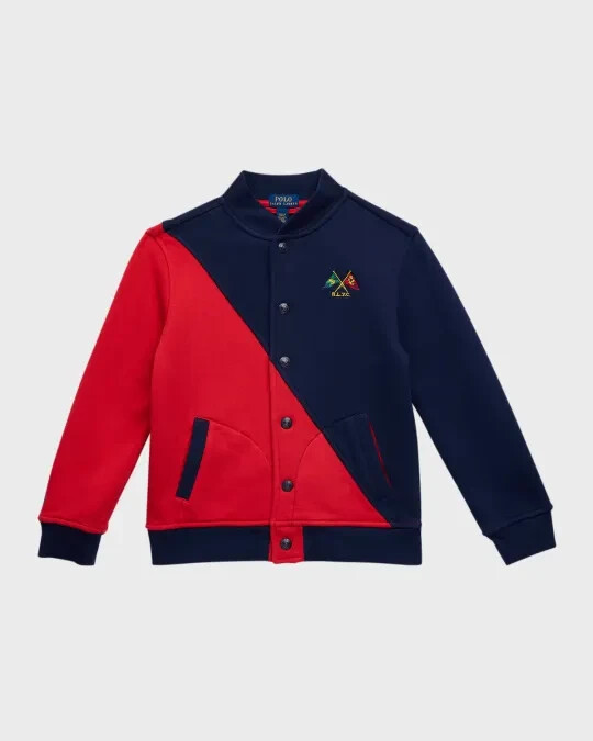 Polo Ralph Lauren Nautical-Flag Fleece Baseball Jacket Size : 5 $135 - £51.04 GBP