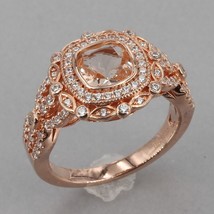 JTV Bella Luce Esotica Rose Gold Clad Sterling Simulated Morganite CZ Ring Sz 7 - $29.99