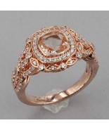 JTV Bella Luce Esotica Rose Gold Clad Sterling Simulated Morganite CZ Ring Sz 7 - $29.99