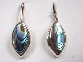 Abalone Lever Back 925 Sterling Silver Diamond-Shaped Earrings - £9.31 GBP