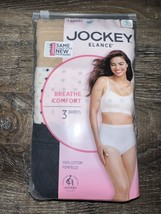 Jockey Elance ~ 3-Pair Women&#39;s Brief Underwear Panties 100% Cotton ~ 5/S - £15.93 GBP