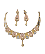 bis 916 print fine gold 21/5.1cm necklace earring sets handcrafted jewelry - $6,277.99