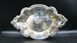 Vtg International Silver Co IS.CO Silver-plated Oval Tray/Nut Dish w/Sticker - £6.14 GBP