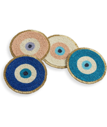 Beaded Coasters for Drinks | Set of 4 (4&quot;) round Decorative Bar Coasters... - $41.79 CAD
