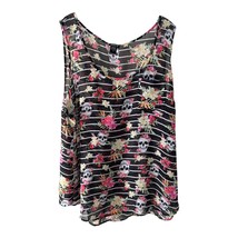Torrid Women’s Size 3 Floral Skull Striped Sheer Tank Top - $19.80