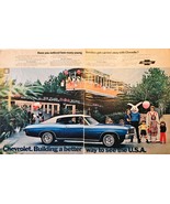 Chevrolet GM Chevelle Hard Top Blue Six Flags Railroad -1972 Vintage Pri... - $13.74