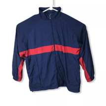 Vintage Reebok Full Zip Retro Blue Red Strip Windbreaker Jacket Men&#39;s XL - £11.63 GBP