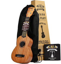 Official  Learn to Play Ukulele Soprano Starter Kit, Satin Mahogany – Inclu - $155.42