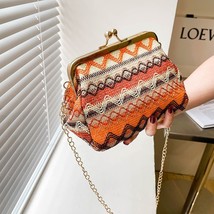  Vintage Fashion Striped Bohemian Hand Shell Bag Chain Women Shoulder Bag 2023 N - £64.79 GBP