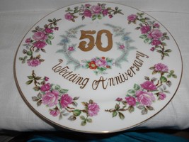 50th Wedding Anniversary Plate by Ardco C2796 Rare Design Vintage - £19.90 GBP