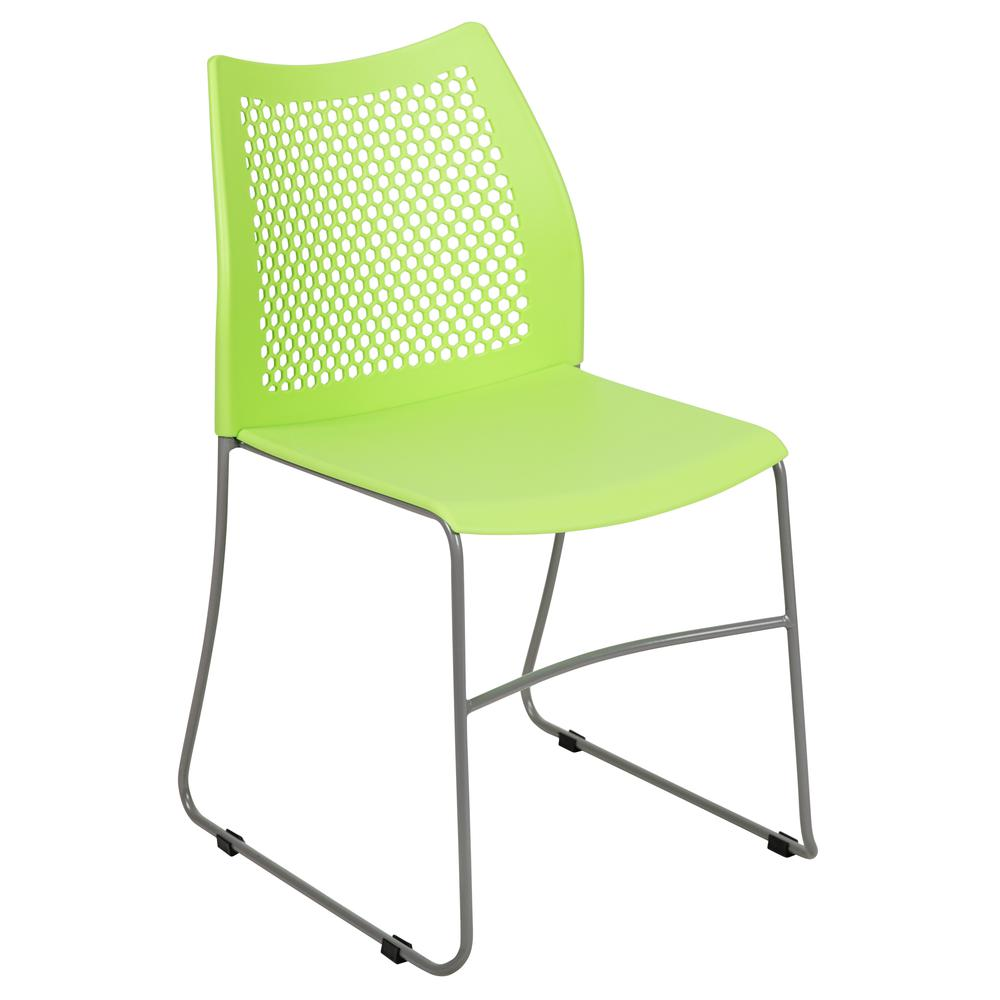 HERCULES Series 661 lb. Capacity Green Stack Chair with Air-Vent Back