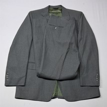 Vtg Phoenix 42R 36x32 Gray Stripe USA Made Wool Mens Jacket Pants Suit - $81.89