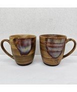 Sango Splash Set of 2 Brown Drip Glazed Swirl Coffee Mugs/Cups 4951 4 in... - £7.54 GBP