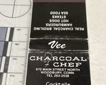 Vintage Matchbook Cover  Charcoal Chef restaurant  Woodbury, CT gmg  Uns... - $12.38