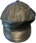 harley davidson united hatters black leather MED vented newsboy cap Made... - $59.91 CAD