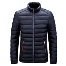 Men&#39;s Puffer Jacket Winter Quilted Winter Coat Cardigan Warm Casual Solid Color  - £50.33 GBP