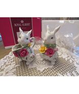 Royal Albert Old Country Roses Bone Bunny Sugar &amp; Creamer Set Boxed New - $2,161.11 MXN